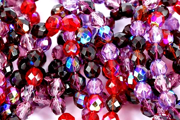 Mistura de contas de vidro Jablonex polido a fogo 3mm - Mistura de vinhedo (100 contas) - Imagem 1 de 1