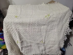 BEAUTIFUL NEW HANDMADE CROCHET BABY BLANKET/AFGHAN   Pink/ White - Picture 1 of 4