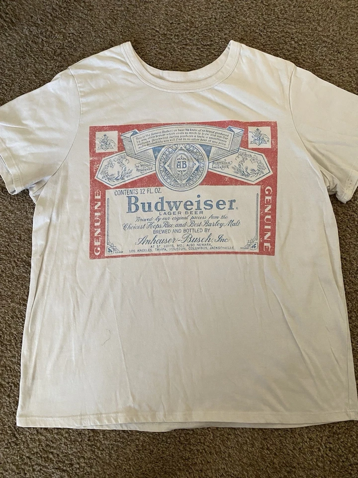 Camiseta Budweiser de Colección Look Logo Clásico Para Mujer Talla XL Beer Brew EE. UU. Foto 1 de 4