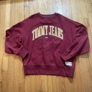 Vintage Tommy Hilfiger Tommy Jeans Red Box Logo Long Sleeve Sweatshirt Men’s XL - Picture 1 of 6