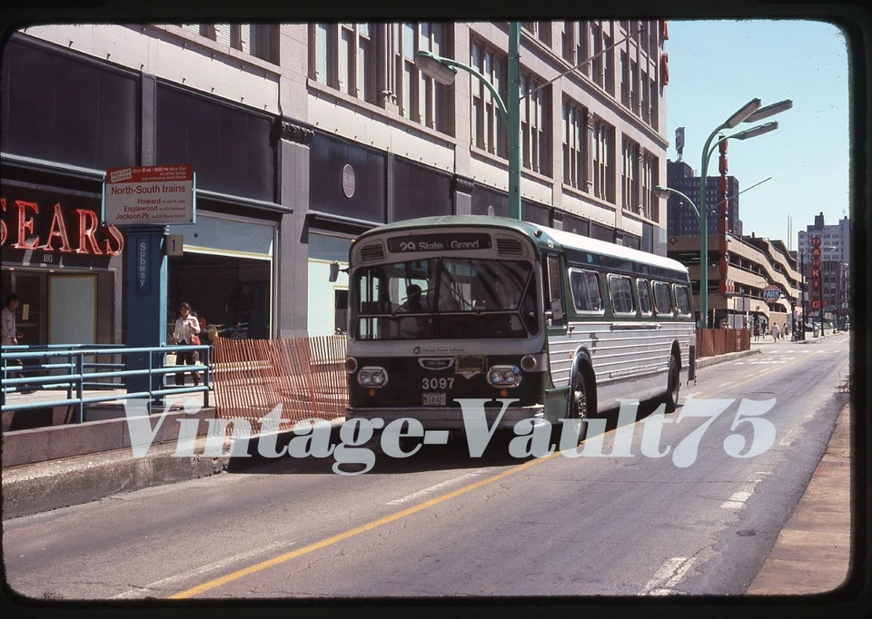 Autobús flexible deslizable original 3097 CTA CHICAGO TRANSIT KODACHROME 1978 Foto 1 de 1