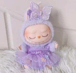 (No Dolls) Compatible Purple Dress Set For LABUBU The Monsters Bow Skirt Suit - Picture 1 of 6