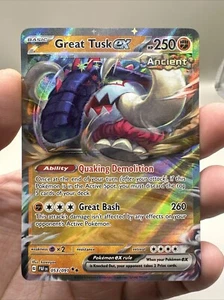 Great Tusk Ex 053/091 - Paldean Fates - Double Rare - Pokémon TCG NM/M - Picture 1 of 2