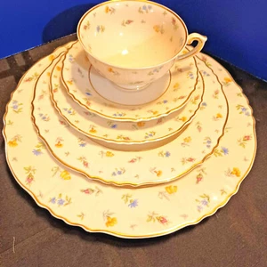 SYRACUSE CHINA FEDERAL SUZANNE PATTERN 5 PIECE PLACE SETTING CIRCA 1950-60 - Picture 1 of 10