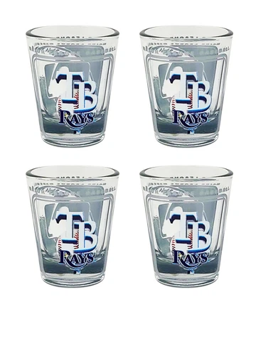 Tampa Bay Rays MLB Hi-Def 2 Oz Shot Glasses Set 4 Pack Cover