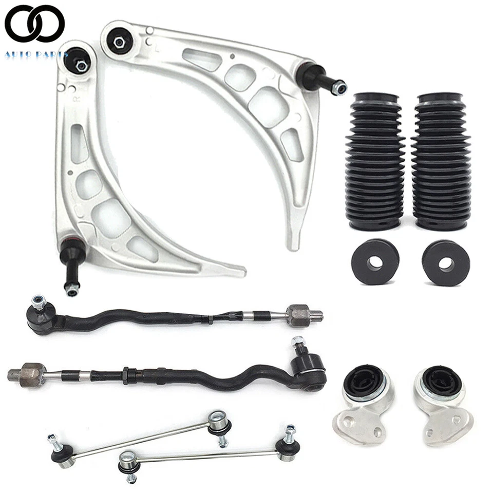 For BMW E46 3-Series Control Arm Ball Joint Sway Bar Tie Rod Boot Suspension Kit - Image 1 of 4