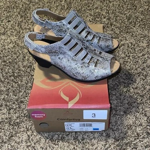 Comfortiva Womens Open Peep Toe Slingback Shoes Faye Snake Skin Print Size 7.5WW - Picture 1 of 7