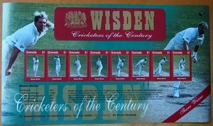 SHANE WARNE WISDEN CRICKETERS OF THE CENTURY MINT STAMP SHEET POSTAL TRIBUTE  - Bild 1 von 1