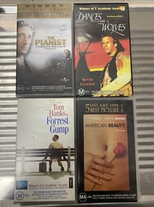 The Pianist, Dances With Wolves (sealed), Forrest Gump, American Beauty - VHS - Picture 1 of 2