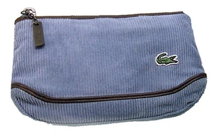 LACOSTE COSMETICS POUCH Large Corduroy Vintage L19 Fashion Slg 3 Powder Blue NEW - Picture 1 of 4