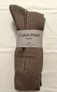 Calvin Klein Para Hombre Algodón Peinado Calcetines 4 Pares Marrón/Gris/Negro Zapato Talla 7-12 - Imagen 1 de 3