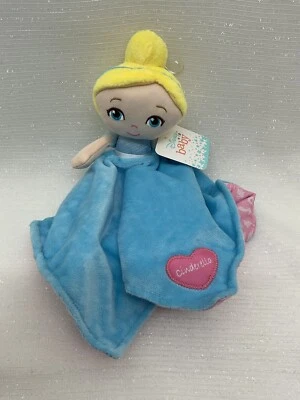 Disney Baby Plush Princess Cinderella Security Blanket Lovey Nunu Blue Pink Shoe - Image 1 of 4