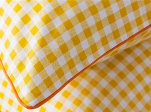 FADFAY Yellow Plaid Duvet Cover Set QUEEN 100% Cotton - Picture 1 of 2