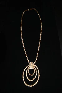 Rinestone necklace open ovals - Picture 1 of 4