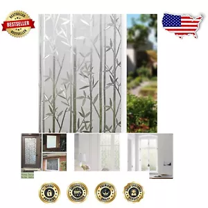 Versatile Bamboo Window Film for Privacy - Easy Static Cling Application 29.5" - Picture 1 of 9