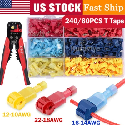 480/60Pcs Quick Wire Splice Connectors Nylon Fully Insulated Male Wire Terminals - Image 1 of 4