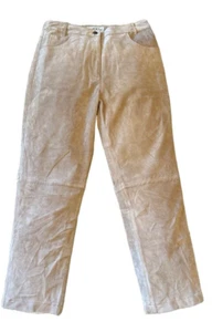 Pantalón de gamuza lavable Orvis 10 beige claro 100 % cuero nuevo con etiquetas - Imagen 1 de 7
