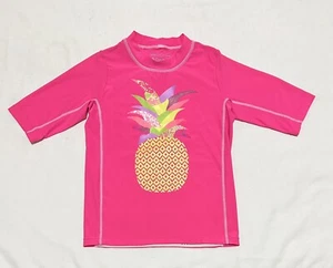 Coolibar Mädchen Large Neon Pink Pineapple 50+ UPF Rash Guard Surfen Schwimmen Top defekt - Bild 1 von 8
