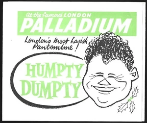 Humpty Dumpty Harry Secombe London Palladium Booking Form Flyer Theatre - Picture 1 of 3