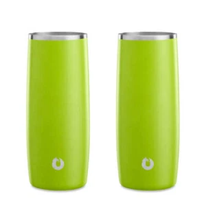 SNOWFOX Stainless Steel Highball Cocktail Glass Set, Set of 2 - Lime - Picture 1 of 3