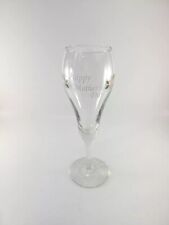 Happy Mother's Day Champagne Flute Clear Glass with Pink Roses on Side