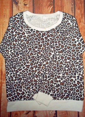 SUDADERA JERSEY LEOPARDO BLANCO VICTORIA'S SECRET MUJER TALLA XS Foto 1 de 3