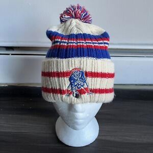 New England Patriots Winter Beanie Pom Hat 47 Brand Red Blue Cream Knit NFL