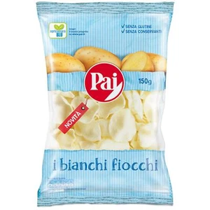 12 TÜTEN CHIPS PAI I BIANCHI SCHLEIFEN 150 gr WOLKEN KNUSPRIGE SCHLEIFEN - Bild 1 von 1