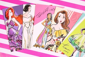 Disney Princess Fashion Notecard Set w/ Envelopes (6 Cards) - Picture 1 of 6