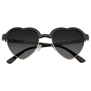 Cute Vintage Half Frame Inspired Heart Shape Sunglasses - Picture 1 of 11