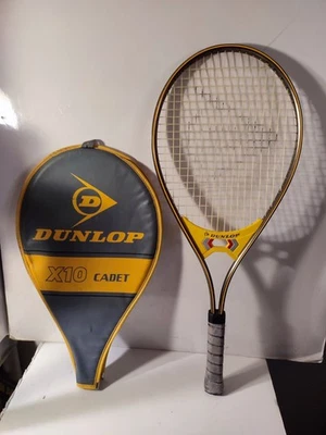 RAQUETTE DUNLOP X10 CADET  AVEC HOUSSE  VINTAGE - Photo 1/4