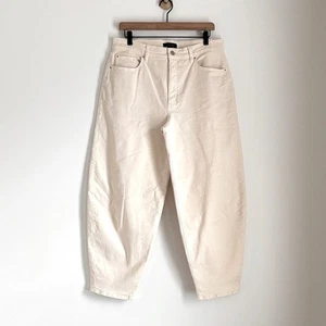 Ann Taylor The Barrel High Rise Denim Jeans Baumwolle Stretch in Elfenbein Größe 8 - Bild 1 von 15