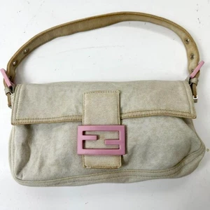 Fendi Mamma Bucket Cotton One Shoulder Bag Pink Authentic From Japan - Picture 1 of 16