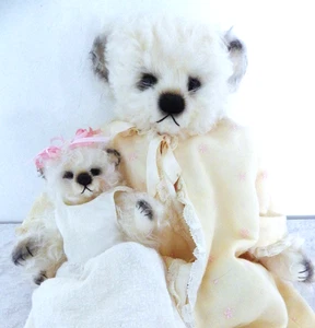 2 Original Booh Bears Aggie & Polar antikes Gewand Künstler Janice Woodard OOAK 12 6 - Bild 1 von 19