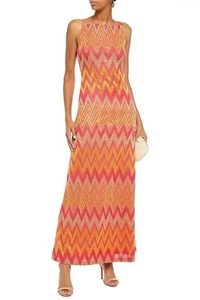 Missoni Maxi Dress Chevron Zig Zag Rainbow Colourful Knit Gown Coverup Size M - Bild 1 von 21