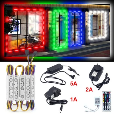 10ft-1000ft 12V Injection 5050 RGB 3 LEDs Module Light Store Club Bar Sign Lamp - Image 1 of 4