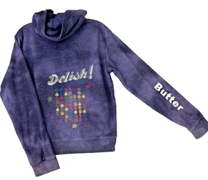 Butter Super Soft Full Zip Hoodie Sweatshirt Kids L Purple Lined Cozy Comfort - Picture 1 of 12