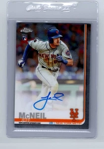 Tarjeta de novato automática Topps Chrome Jeff McNeil 2019 #RA-JM autógrafo radiocontrol New York Mets - Imagen 1 de 2