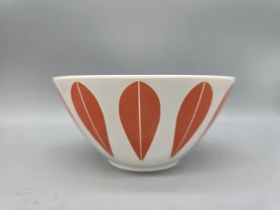 Tigela de lótus vintage Dansk The Burbs laranja branca melamina - Imagem 1 de 4