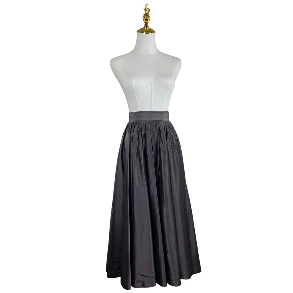 Vintage 50s Rockabilly Gray Taffeta Full Circle Evening Skirt Women’s Size M - Image 1 of 4