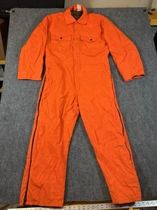 Vintage Walls Blizzard Pruf Coveralls Adult Large Short Orange Hunting USA MADE - Picture 1 of 17