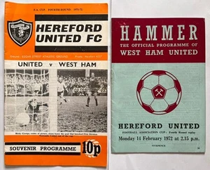 Hereford United v West Ham United FA Cup 4th Round & Replay 1972 - Picture 1 of 2