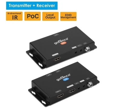 gofanco HDBaseT HDMI 2.0 Extender with Loopout IR Blaster Receiver - Image 1 of 4