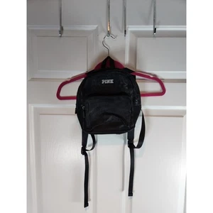 Pink by Victoria's Secret Black Mesh Backpack Purse - Picture 1 of 5