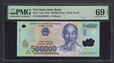 Vietnam 500000 Dong 2019 P124o sin circular grado 69 Foto 1 de 2