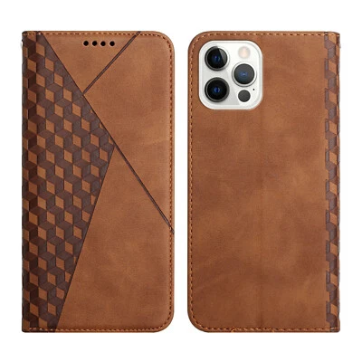 For iPhone 14 Plus 13 12 11 Pro Max XS XR Leather Wallet Card Magnet Stand Case - Image 1 of 4