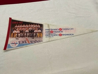 VINTAGE 1982-83 Washington Capitals Team Picture 29 Inch SGA Pennant, LOOK! - Image 1 of 3