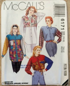 Camisa McCalls 6171 Misses de gran tamaño larga bloque de color abotonada talla 10-12 SIN CORTAR - Imagen 1 de 10