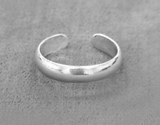 Metal 925 Silver Women's Simple Adjustable Band Toe Ring Solid White Gold Plated