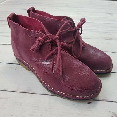 Hush Puppies Cyra Catelyn Ankle Boots Size 5.5 - Wine Shimmer Suede - Image 1 of 4